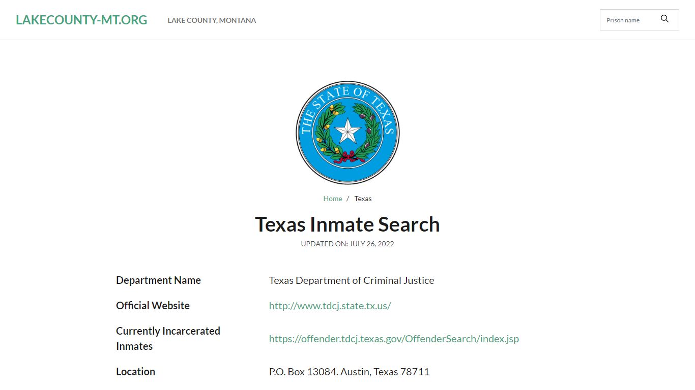 Katy City Jail Inmate Search and Prison Information